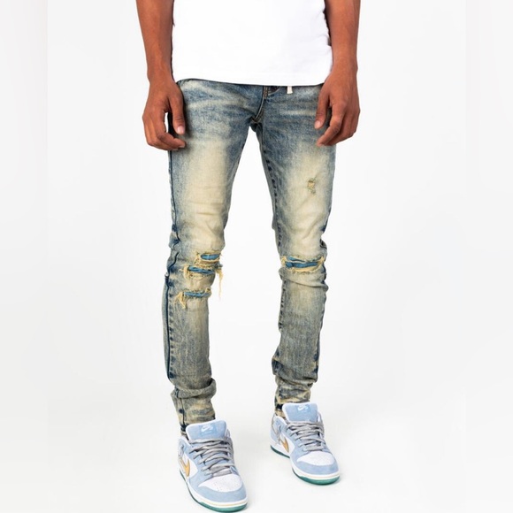 THRT DENIM '21 WHEAT C11 BLUE SKINNY JEANS - Picture 6 of 9